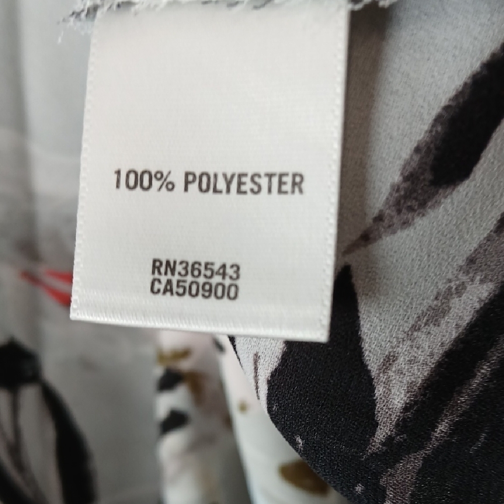 Van Heusen Floral Gray Watercolor Bell Sleeve Blouse Size XL Office Wear - Picture 5 of 7